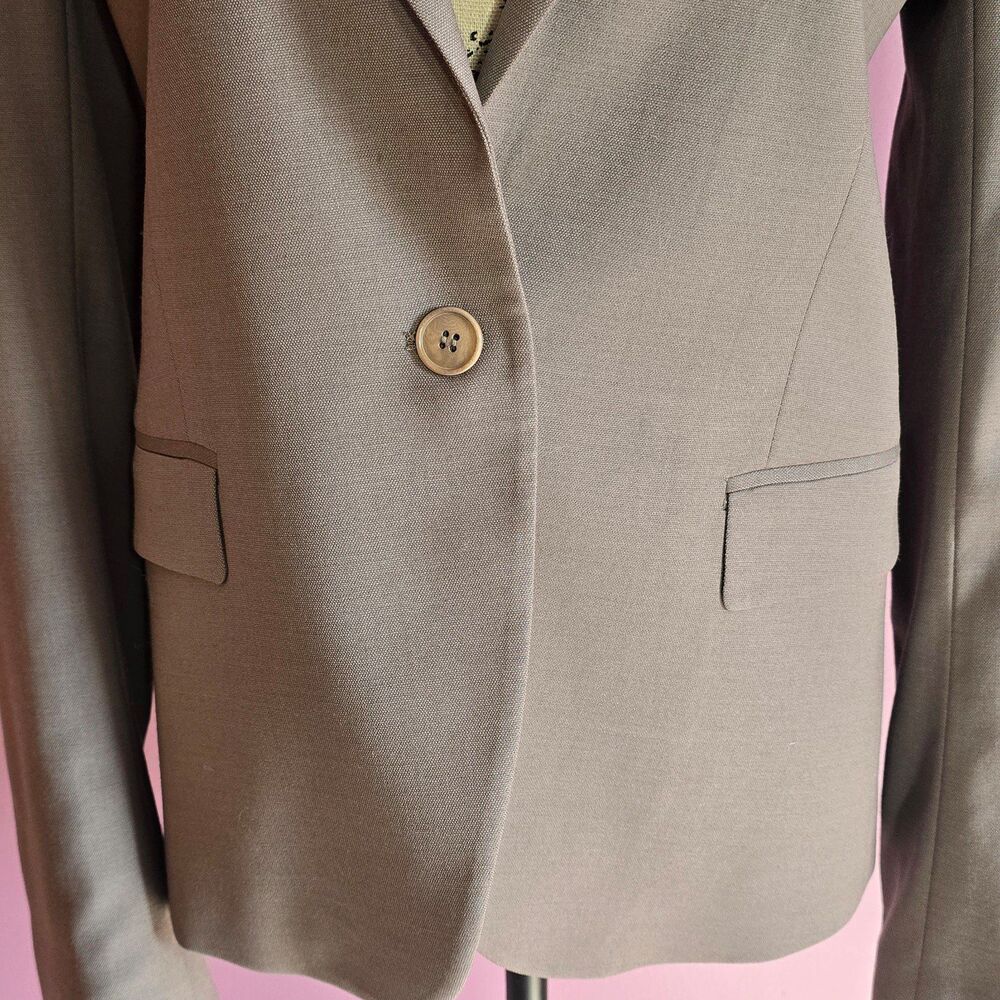 Theory Neutral Wool One Button Front Blazer Caree… - image 6